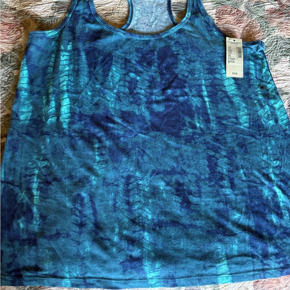Blue Tie-Dye Women's Tank Top